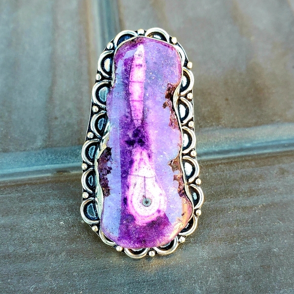 New Unique Purple Solar Quartz 925 Silver Ring. - Picture 12 of 16